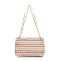 Dámska crossbody z pleteniny na retiazke multicolor