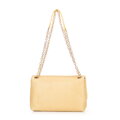 Dámska crossbody z pleteniny na retiazke žltá
