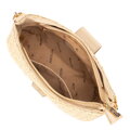 Dámska pletená crossbody kabelka béžovo-zlatá