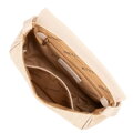 Pletená crossbody s klopou malá béžová