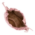 Dámska crossbody kabelka s dekoratívnymi viazaniami ružová 100-4Y-435-P