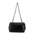 Dámska crossbody kabelka z ekokože s geometrickým prešívaním čierna 99-4Y-604-1