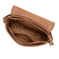 Dámska crossbody kabelka s prešívaním hnedá 99-4Y-623-4