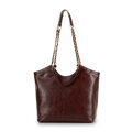 Dámska shopper kabelka z ekokože s geometrickým prešívaním bordová 99-4Y-624-3