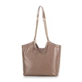 Dámska shopper kabelka z ekokože s geometrickým prešívaním béžová 99-4Y-624-9