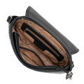 Dámska crossbody kabelka s vertikálnym prešívaním z ekokože čierna 99-4Y-635-1