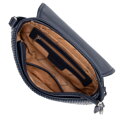 Dámska crossbody kabelka s vertikálnym prešívaním z ekokože tmavomodrá 99-4Y-635-7