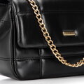 Crossbody kabelka z ekokože dvojkomorová čierna  