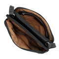 Dámska crossbody dvojkomorová kabelka čierno-strieborná 100-4Y-009-1S