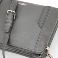 Dámska crossbody dvojkomorová kabelka šedo-zlatá 100-4Y-009-8G