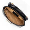 Mini crossbody kabelka z lesklej ekokože, čierna 100-4Y-216-1