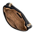 Dámska crossbody z pleteniny s retiazkou čierna