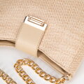 Dámska pletená crossbody kabelka béžová