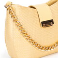 Dámska pletená crossbody kabelka žltá