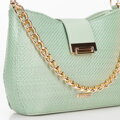 Dámska pletená crossbody kabelka zelená