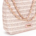 Pletená crossbody kabelka s retiazkami ružová