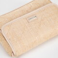 Pletená crossbody s klopou malá béžová
