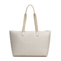 Dámska shopper kabelka z ekologickej kože krémová 102-4Y-400-0