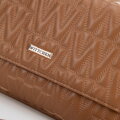 Dámska crossbody kabelka s prešívaním hnedá 99-4Y-623-4