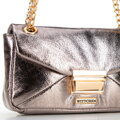 Mini crossbody kabelka z lesklej ekokože, sivá 100-4Y-216-8