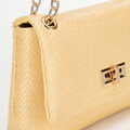 Dámska crossbody z pleteniny na retiazke žltá