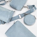 Súprava crossbody kabeliek z ekokože modrá 100-4Y-420-N