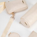 Súprava crossbody kabeliek z ekokože krémová 100-4Y-420-0