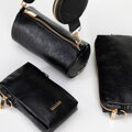 Súprava crossbody kabeliek z ekokože čierna 100-4Y-420-1