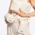Súprava crossbody kabeliek z ekokože krémová 100-4Y-420-0
