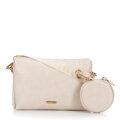 Súprava crossbody kabeliek z ekokože krémová 100-4Y-420-0