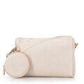 Súprava crossbody kabeliek z ekokože krémová 100-4Y-420-0