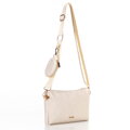 Súprava crossbody kabeliek z ekokože krémová 100-4Y-420-0