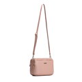 Ružová trojkomorová crossbody kabelka z imitácie kože s predným vreckom 29-4Y-020-B5