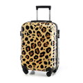 Kabínový kufor ABS s potlačou, béžová a hnedá, 56-3A-641-L