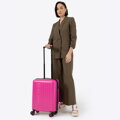 Kabínový kufor ABS s vyrazeným logom fuchsia 56-3A-501-34