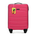 Kabínový kufor z ABS s pogumovaným lemovaním a menovkou, ružový 56-3A-651-34Z