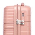 Kabínový kufor vyrobený z polypropylénu s lesklými pruhmi, ružový 56-3T-161-34