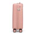Kabínový kufor vyrobený z polypropylénu s lesklými pruhmi, ružový 56-3T-161-34