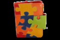 Dámska kožená peňaženka s motívom puzzle 511-1161-PUZ