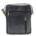 Tmavo modrý pánsky kožený zipsový crossbag 215-1218-97