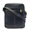 Tmavo modrý pánsky kožený zipsový crossbag 215-1218-97