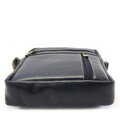 Tmavo modrý pánsky kožený zipsový crossbag 215-1218-97