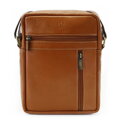 Svetlo hnedý pánsky kožený zipsový crossbag 215-1218-05