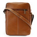 Svetlo hnedý pánsky kožený zipsový crossbag 215-1218-05