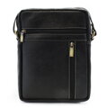 Čierna kožená crossbody taška
