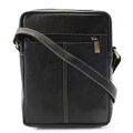 Čierna kožená crossbody taška