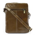 Tmavo hnedý pánsky kožený zipsový crossbag 215-1218-47