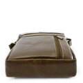 Tmavo hnedý pánsky kožený zipsový crossbag 215-1218-47