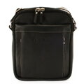 Čierny pánsky kožený zipsový crossbag 215-8913-60