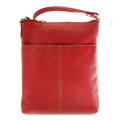 Červená kožená zipsová kabelka 212-3013-31